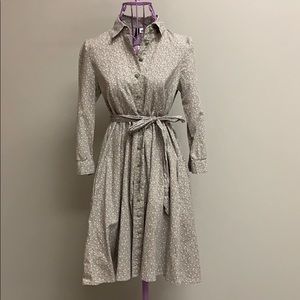 Divided Floral Button-Down Dress
